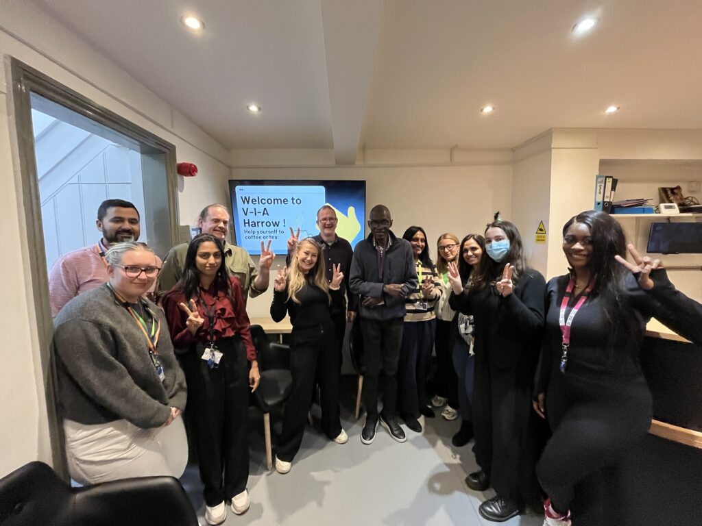 The staff who work at Via Harrow in a team photo